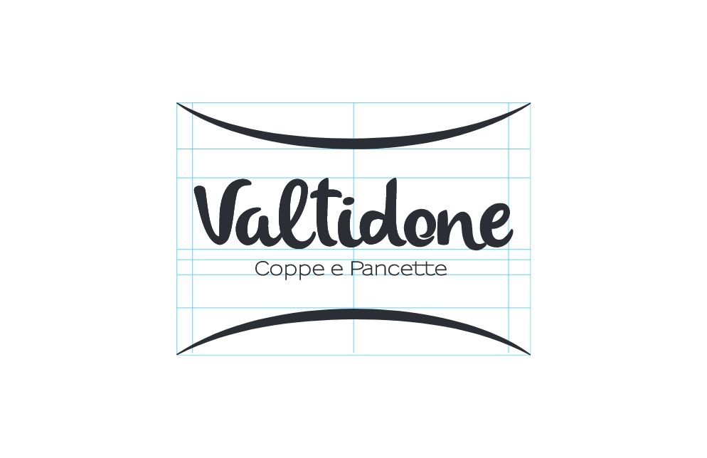 Composizione del logo nella sua gabbia di costruzione 
con nuova proposta di pay-off.